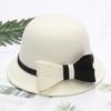 Autumn and Winter Women's Wool Hat Two-color Big Bow Basin Hat Elegant Temperament Felt Hat Top Hat