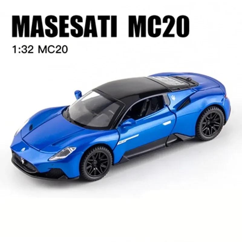 1:32 Maserati MC20 Cabrio Alloy Sports Car Model Diecasts Metal Toy Vehicles Car Model Sound and Light Simulation Kids Toys Gift