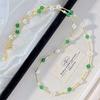Vintage High Quality Strong Light Artificial Crystal Natural Chalcedony Necklace Collarbone Chain Sweater Chain