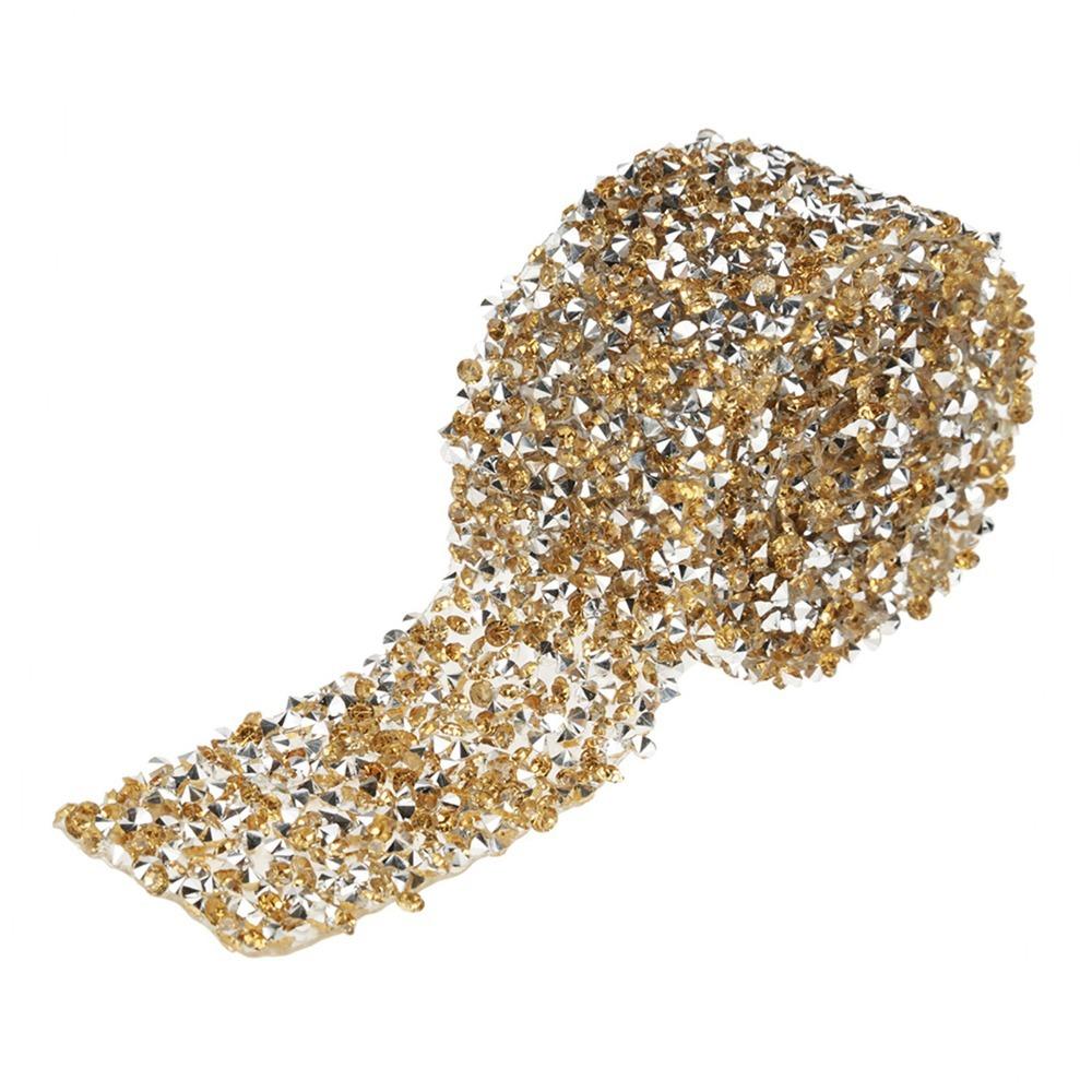 1pcs Beaded Trim Rhinestone Ribbon Sparkling Crystal Crystal Rhinestone Ribbon  Arts Crafts кристально-желтый