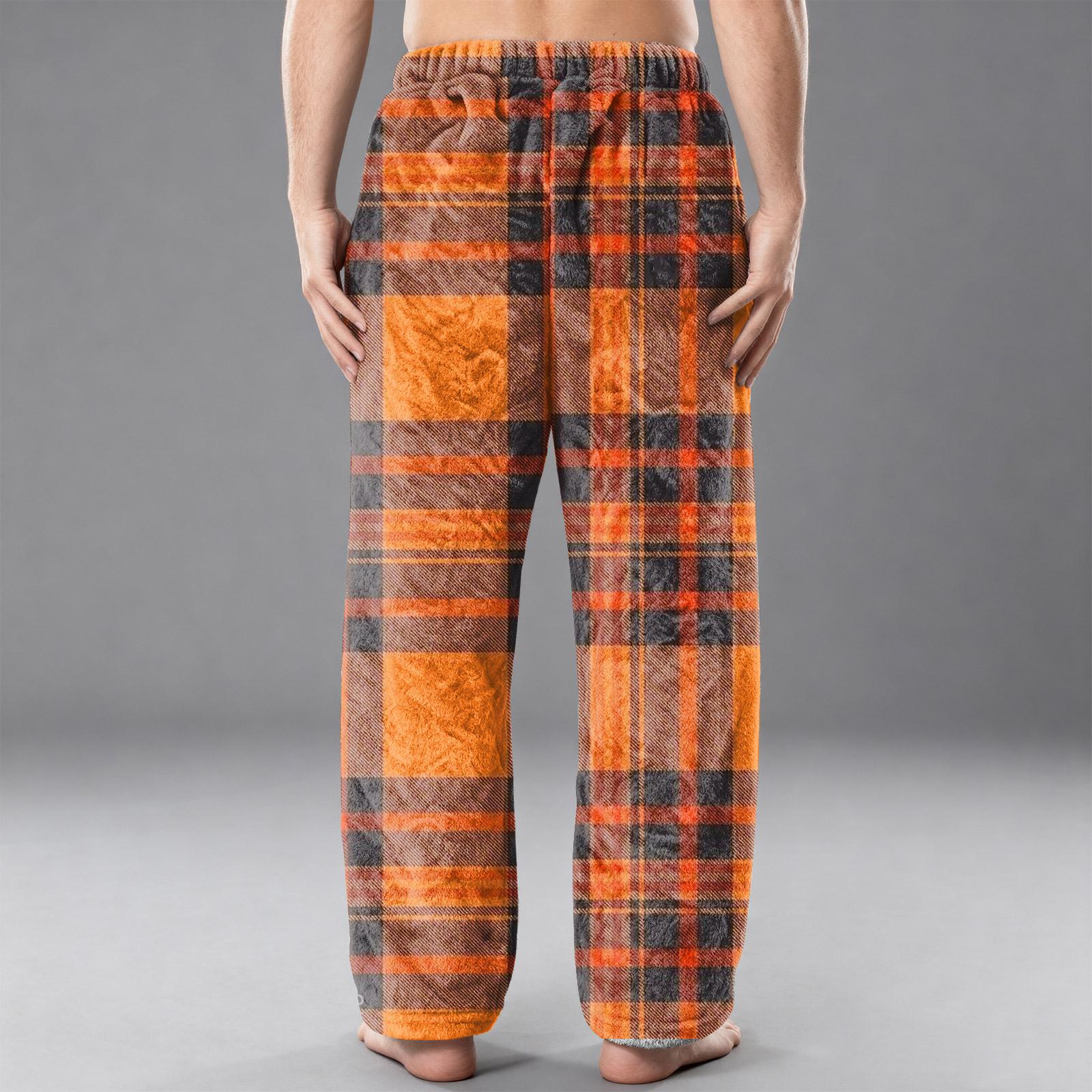 

Мужские фланелевые повседневные брюки с карманом, Повседневные брюки с принтованным карманом, Домашние брюки для сна M