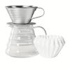 Stainless Steel Flat Bottom Pour Over Coffee Filter Cup and Pot Set