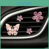 Kristallschmetterling Fünfblättrige Blume Auto Parfüm Dekorative Klammer Klimaanlagenentlüftung Aromatherapie Dekorationsklammer Set
