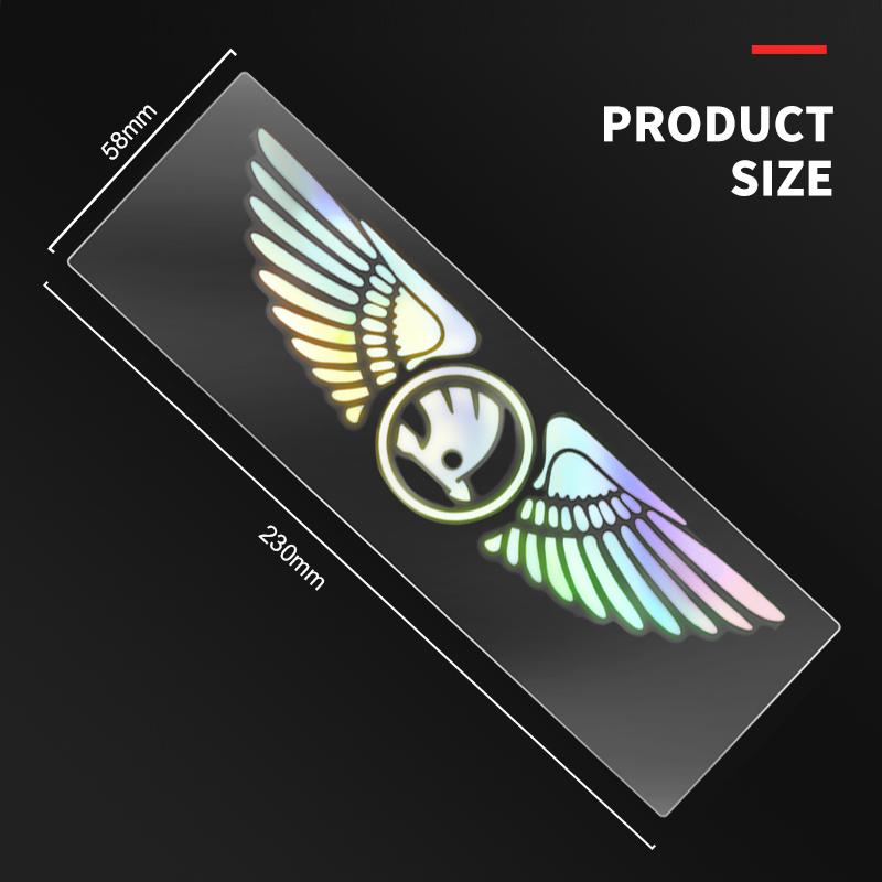 bqfhy4 Colorful Reflective Laser Car Refit Personalized Wing Sticker For Skoda Octavia Superb Rapid Kodiaq Karoq Fabia Kamiq Enyaq Yeti