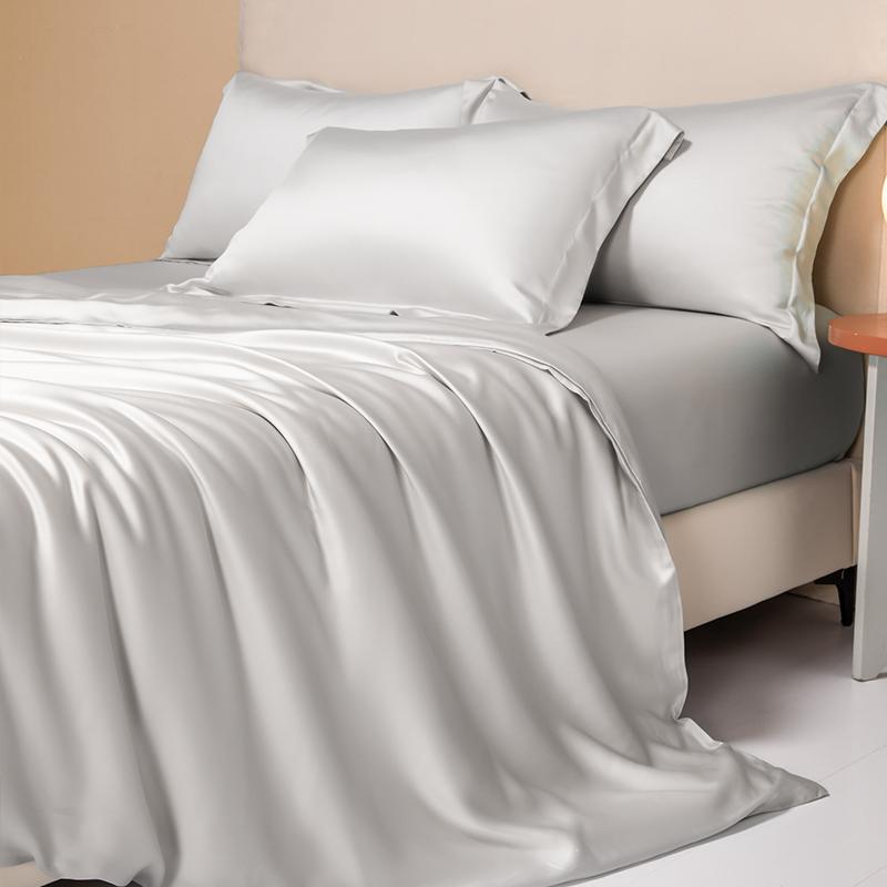 100% Ägyptische Baumwolle 4/6-teiliges Bettwäsche-Set Luxuriöses Bettwäsche-Set Spannbetttuch mit Gummizug Laken Kissenbezug Seidig Bequem