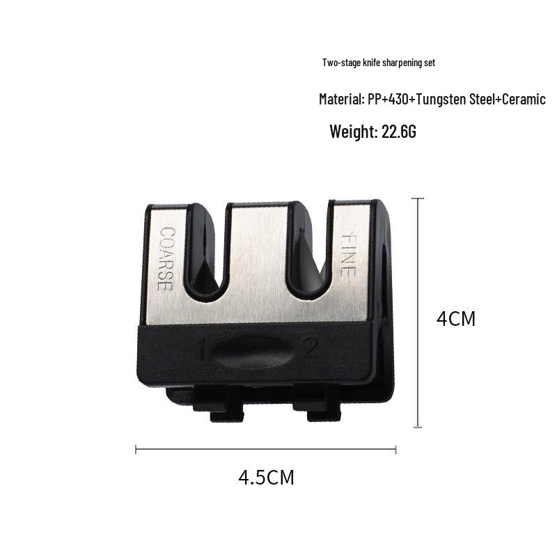 

Ручная многофункциональная двухступенчатая точилка для кухонных ножей с точильным камнем