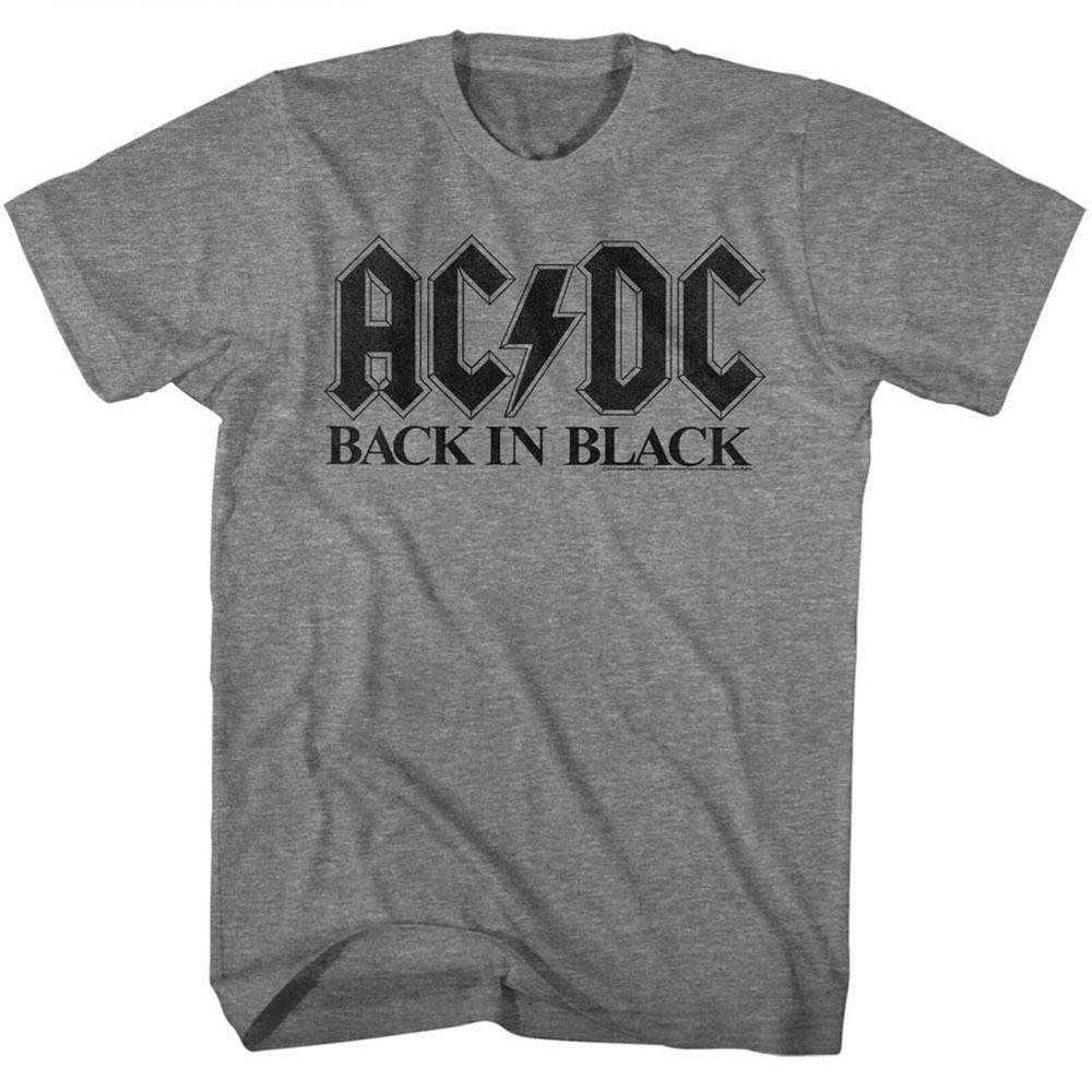 

AC/DC Back In Black Graphite Heather Adult T-Shirt Unisex T-Shirt Graphic Tee S