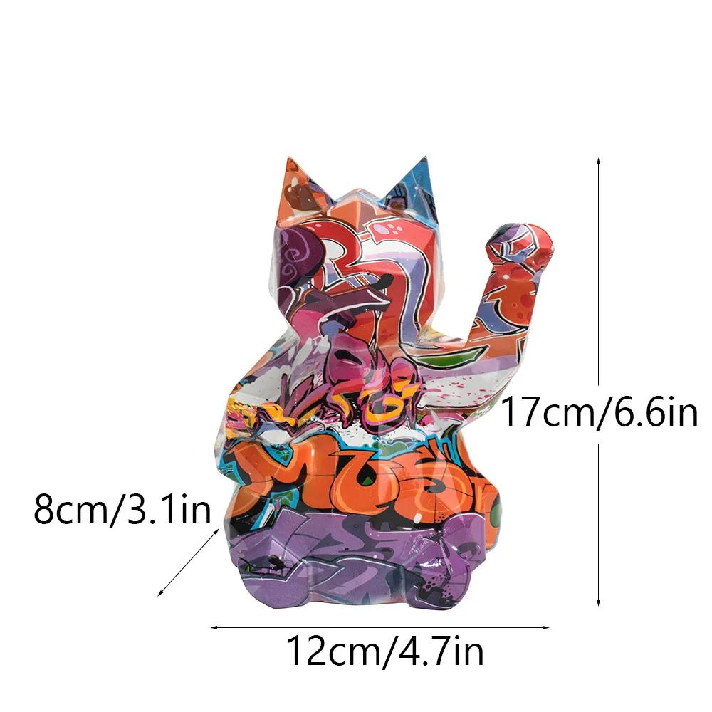 Nordic Geometric Lucky Cat Statue Animal Statues TV Home Living RoomHome Decoration Sculpture