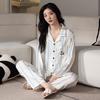Pajamas Women's Spring and Autumn Ice Silk Long-sleeved Autumn Women's New Simulated Silk Summer Loungewear Set