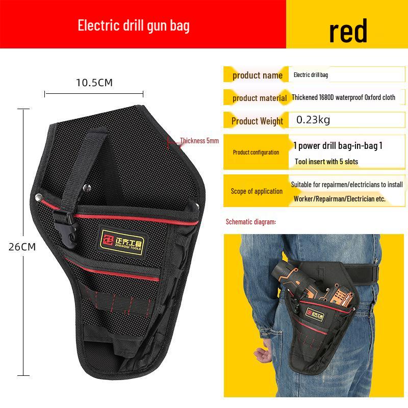 Portable Electrician Tool Belt: Sturdy, Multifunctional Waist Pouch for Construction Site Storage