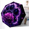 1pc Cat's Paw Flowers Automatic Opening and Closing Cartoon Umbrella - Small Umbrella Suitable for Various Occasions, Portable 3-Fold Small