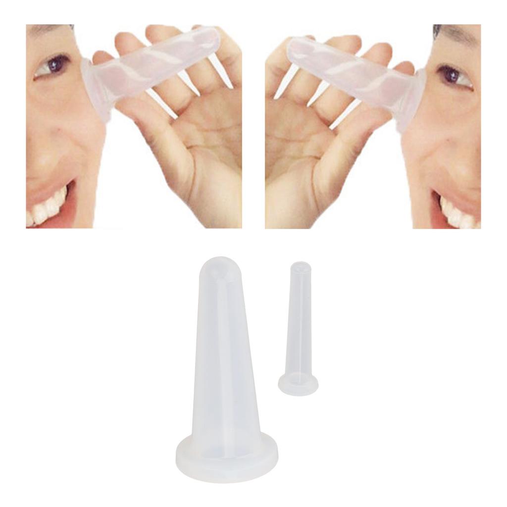 2pcs Cupping Therapy Set Silicone Vacuum Massage White Small Facial Cupping Kit for Home Use
