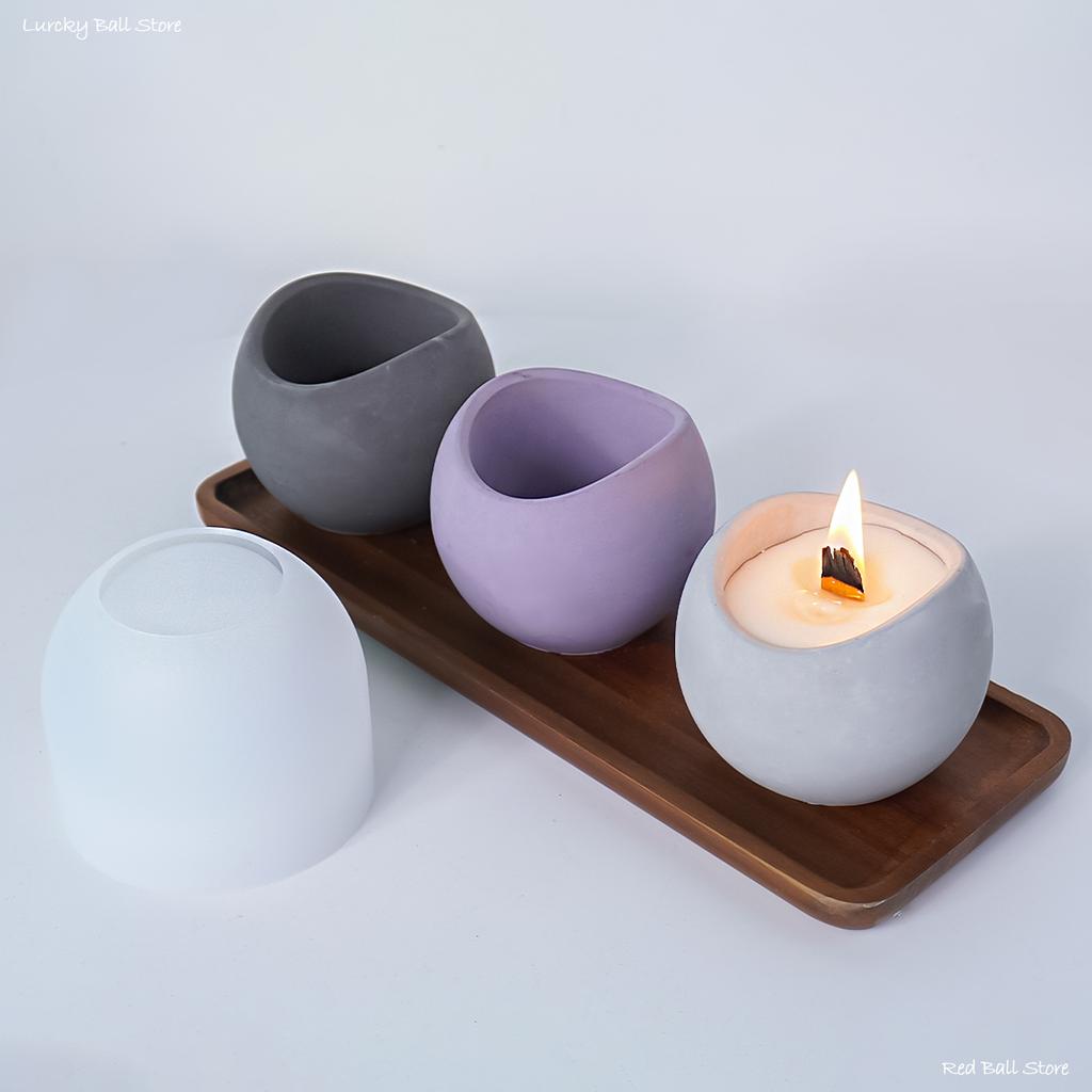 Curved Candle Jar Silicone Mold Minimalist Flowerpot Concrete Making Molds DIY Resin Storage Box Modern Design Crafts Mould Gift