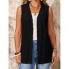 DICFY Women's Vintage Casual Solid Color Print Autumn Winter Sleeveless Jackets & Coats