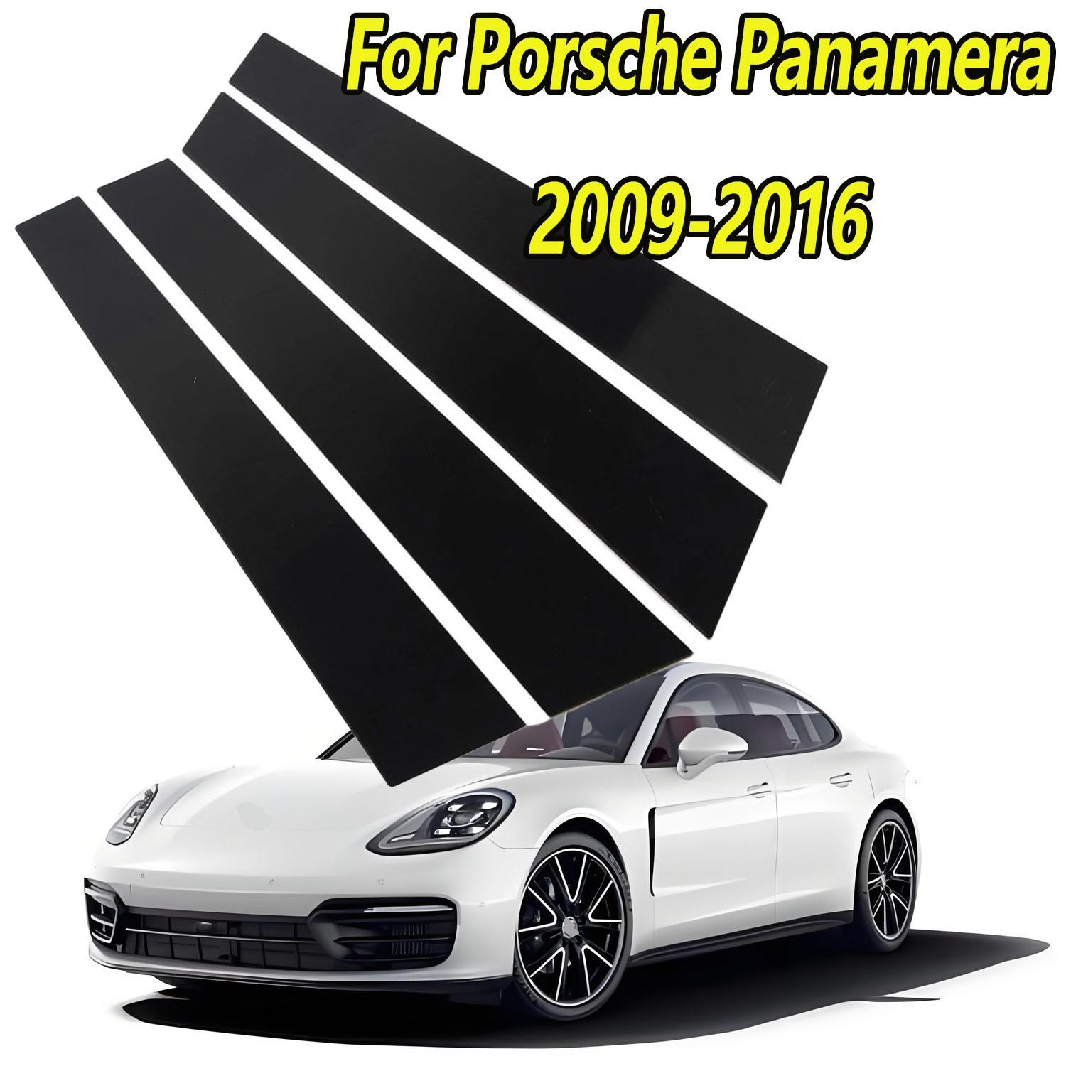 B Pillar Posts Glossy Black Door Window Trim for Porche Panamera 2009- 2016 4PCS