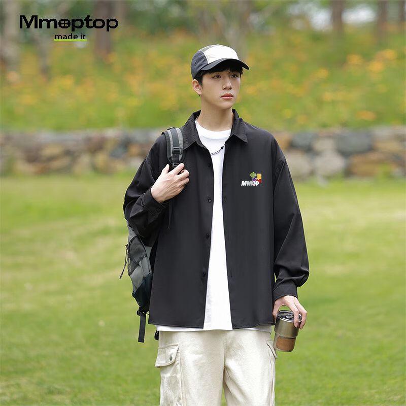 MMOPTOP Men's Casual Patterned Long Sleeve Shirt