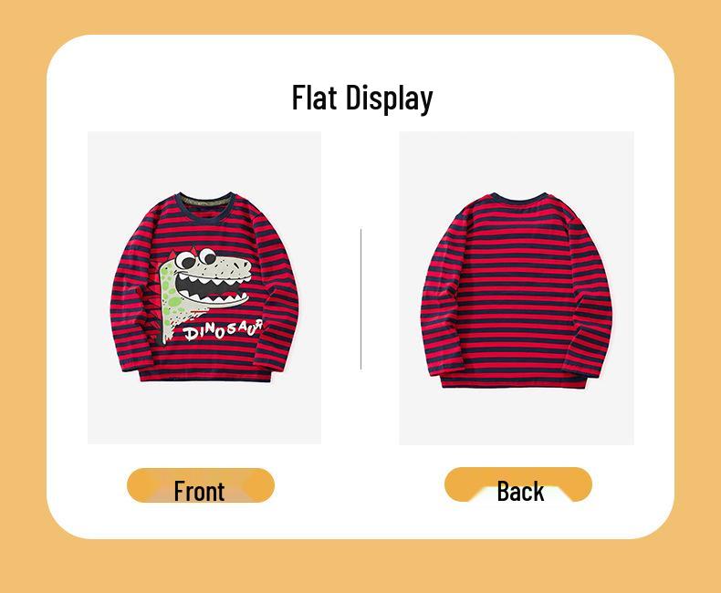 2025 Europäisches & Amerikanisches Jungen-Baumwoll-Langarm-Ringelshirt, Herbst/Winter, Rundhalsausschnitt