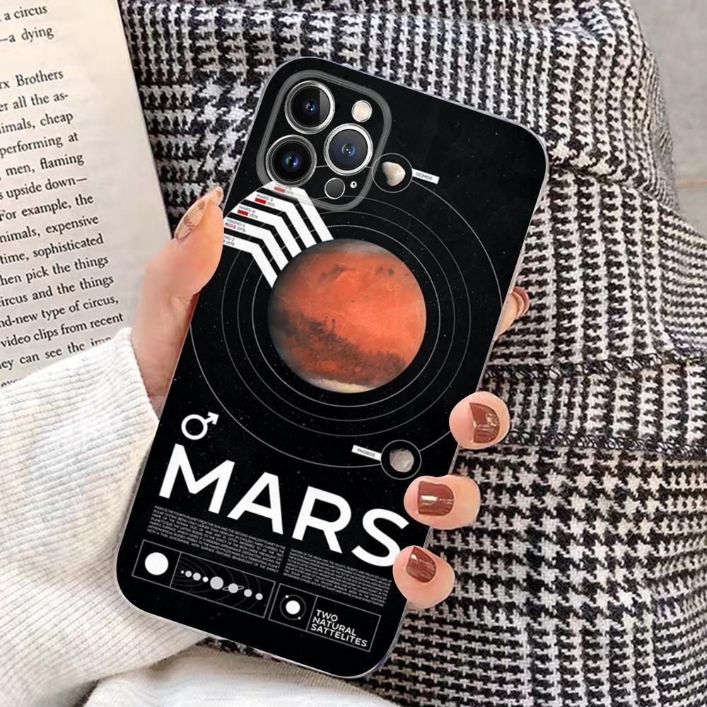 Saturn Mars planet Phone Case for iPhone 15 8 7 6 6S Plus X SE 2020 XR XS 14 11 12 13 Mini Pro Max Mobile Case