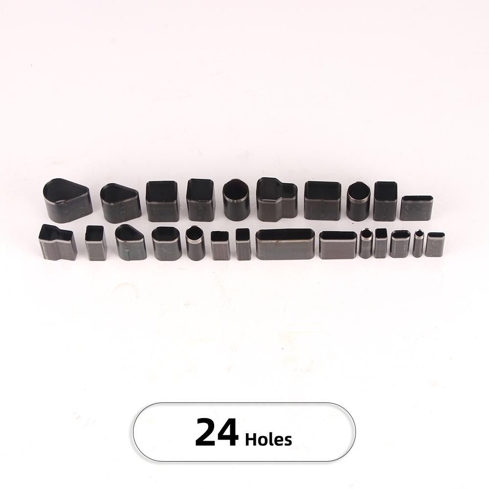 

24/39/52/55pcs Manual Leather Drilling & Punching Kit Set, Manual Puncher Machine, Multiple Shapes Diy Steel Cutting Die Tool