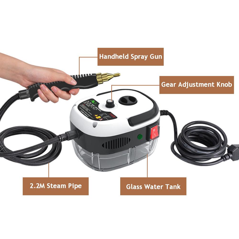 2500W Steam Cleaner High Temperature Pressure Washer Air Conditioning Kitchen Hood Home Cleaning Tool Car Steaming Cleaner US/EU