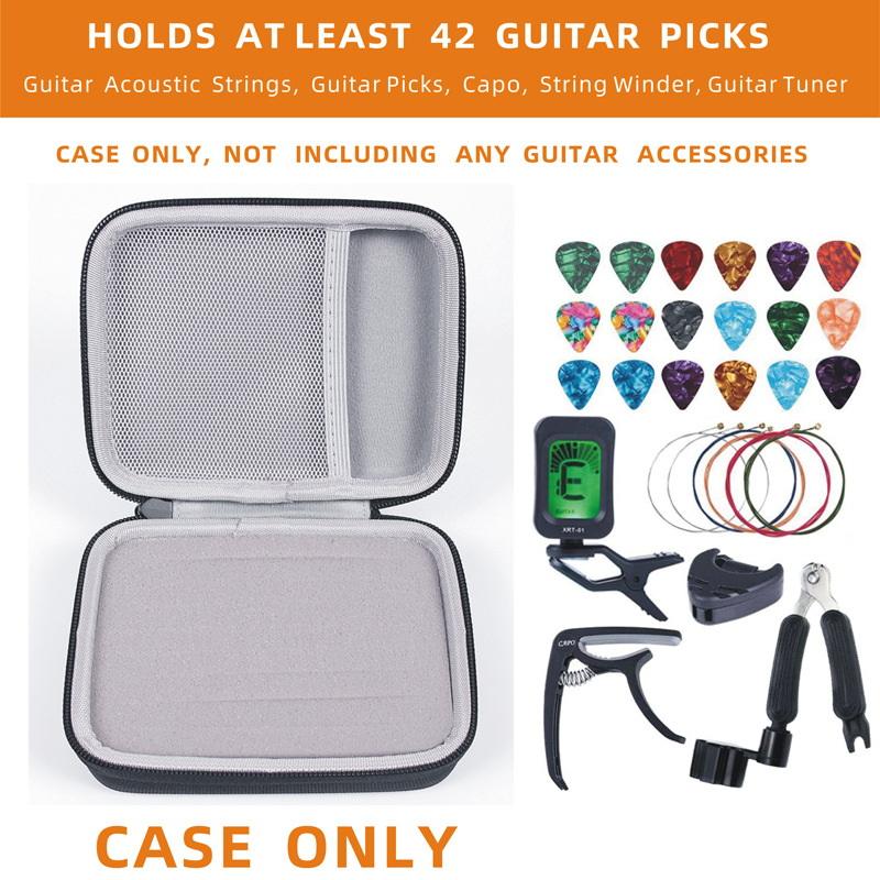 1Pc Guitar Pick Storage Pouch Bag Portable EVA Black Yellow Guitar Pick Holder Case Box With Pick Slot