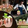 1pc Moscow Mule Mugs Hammered Copper Cups with Stainless Steel Lining and Gold Brass Handles for Cold Drinks Beer Wine Bars Parties
