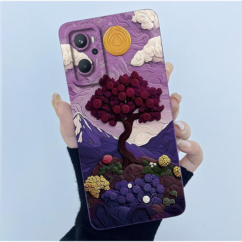 For OPPO A96 CPH2333 Realme 9i 4G RMX3491 Phone Case Fashion Simplicity Oil Painting Flowers Silicone Soft Shockproof Back Cover