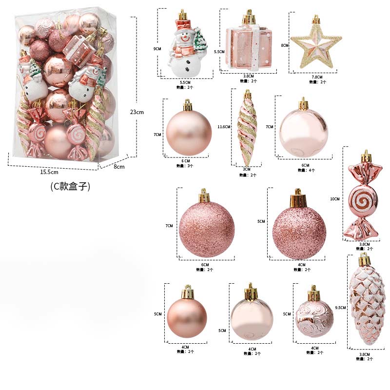29/20Pcs Christmas Tree Balls Hanging Pendant Candy Cane Pine Cone Ornament Set Christmas Home Decoration 2024 Navidad New Year