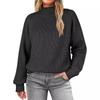 Solid color pullover turtleneck sweater top long sleeve sweater for women