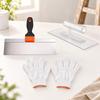 Putty Knife with Smoothing Tool and Work Gloves Reinforced Stainless Steel NonSlip Grip