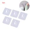 5Pcs Free Punching Seamless Invisible Hook Bathroom Kitchen Adhesive Hook