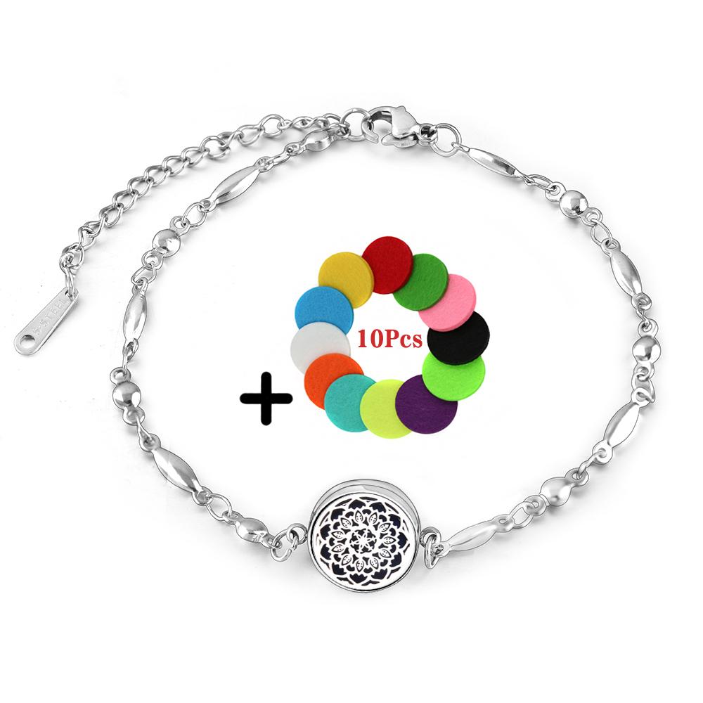 New Aromatherapy Locket Bracelet 12mm Essential Oil Diffuser Perfume Bangles Tree of Life High Quality Stainless Steel Jewelry