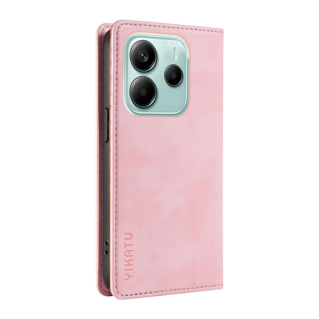 YIKATU YK-006 For Xiaomi Redmi Note 14 5G Case Magnetic Closure Leather Phone Cover Litchi Texture