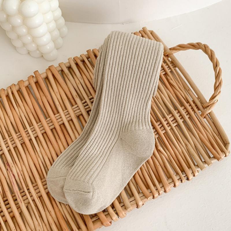 Girls' Pantyhose Children's Leggings Solid Color Vertical Striped Kids Pantyhose