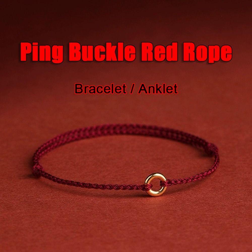 Charm Ping Buckle Red Rope Chinese Zodiac Year Charms Bangles Anklet for Friend Lovers