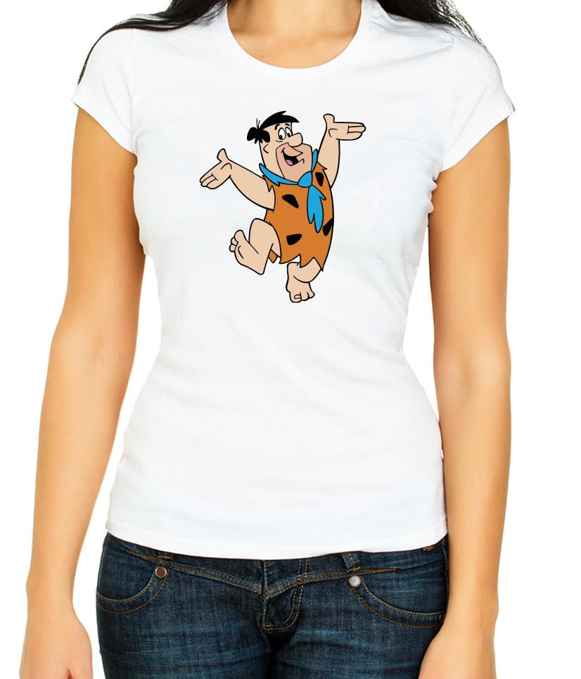

The Flintstones characters White / Black Women s 3/4 Short Sleeve T-Shirt L001 L