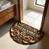 Floor Mat Semi-Circular Design 3D Illusion Rug Non-Slip Decorative Door Mat Entryway Living Room Bedroom Fade-Resistant Area Rug