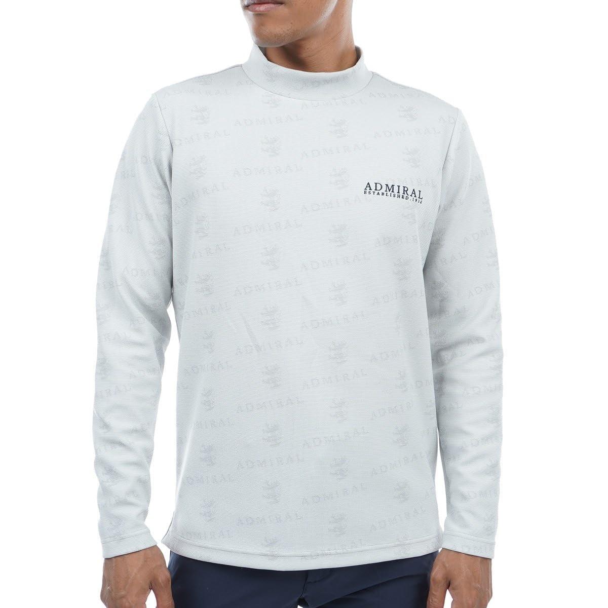 

Admiral Golf Classic Rampant Mono Jacquard Long Sleeve Moc ADMA378 Men s White