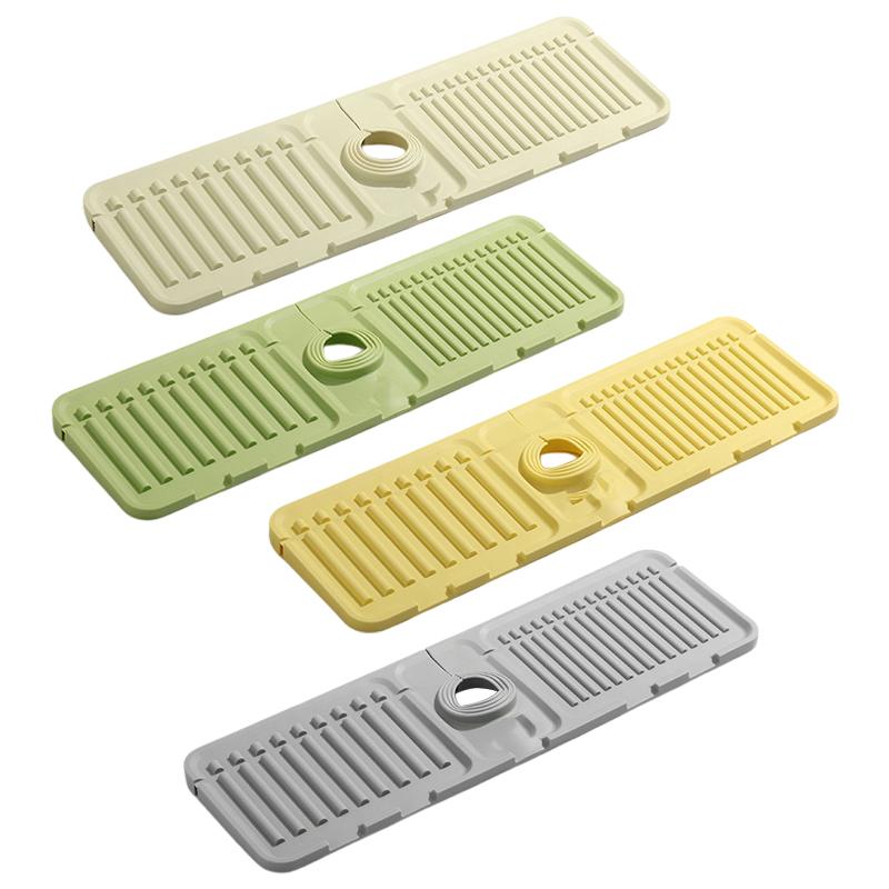Silicone Sink Faucet Splash Pad Multipurpose Toilet Soap Storage Drainage Protectors Mat Kitchen Sink Gadgets