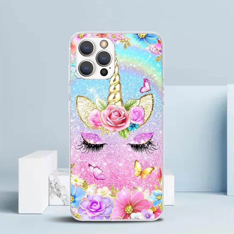 Pink Unicorn Rainbow Phone Case For IPhone 16 17 Air 16E 15 14 Plus 13 Mini 12 11 Pro Max 7 8 + SE 2020 Soft TPU Back Cover 16 1