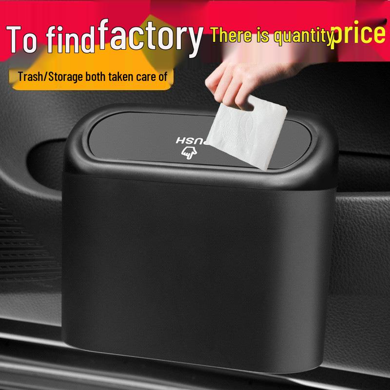 Portable Hanging Car Trash Can and Storage Organizer with Flip-Top Lid
