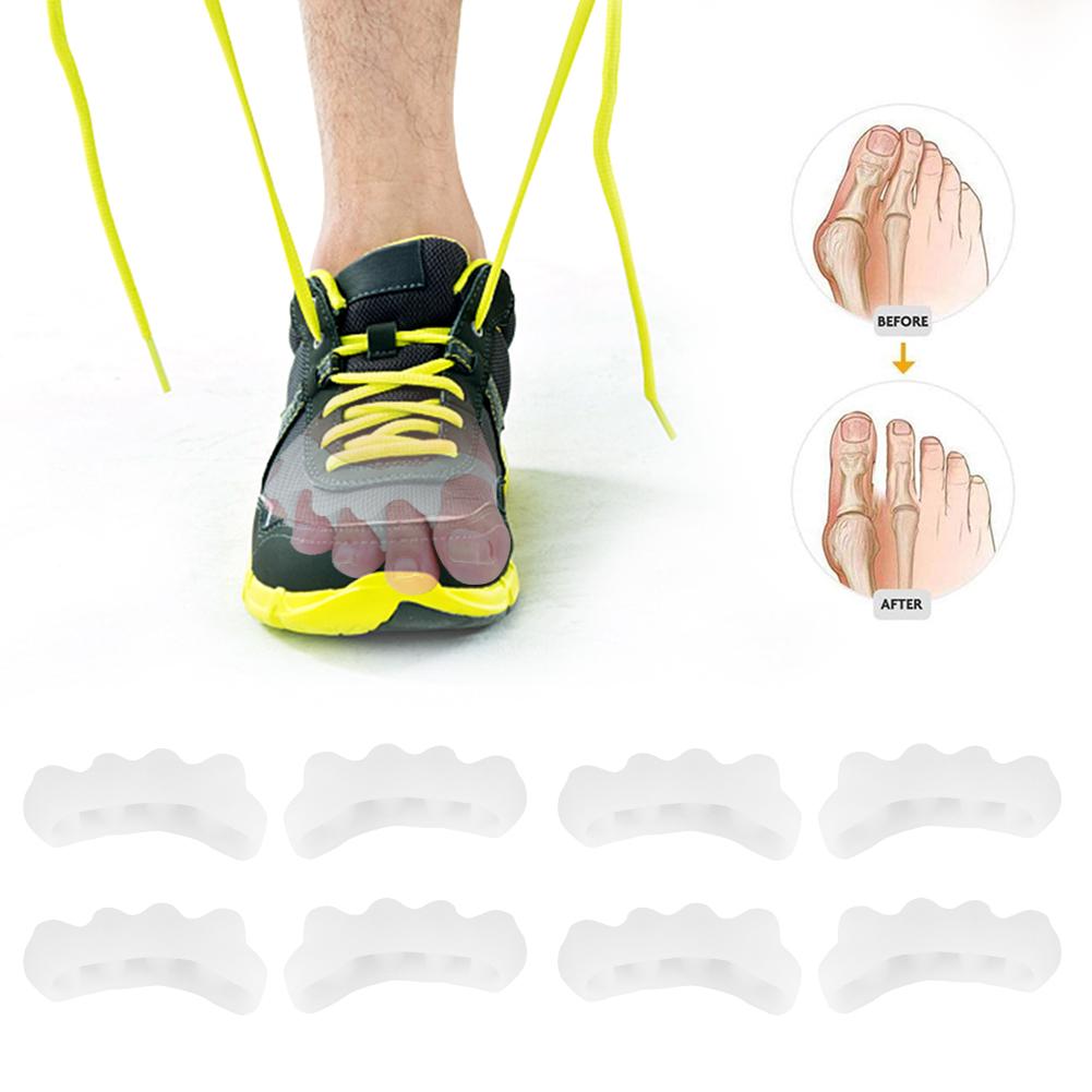 4 pár lábujjválasztó szilikagél 2?Lábujj Elválasztó Korrekció Bütyök Fájdalomcsillapítás Ortopédiai EszközFehér