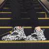 Scarpe da basket sportive da uomo, autunno e inverno, in pelle, antiscivolo, ultraleggere, graffiti, da uomo