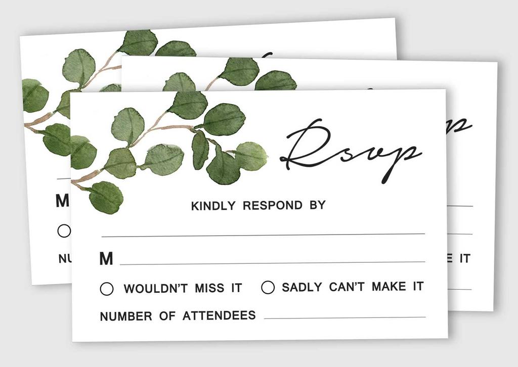 Inkdotpot 50 Blank RSVP Cards With White Envelopes Floral 4"x6" Response Cards-RSVP Reply Card For Wedding-Bridal Shower-Baby Shower-Rehearsal