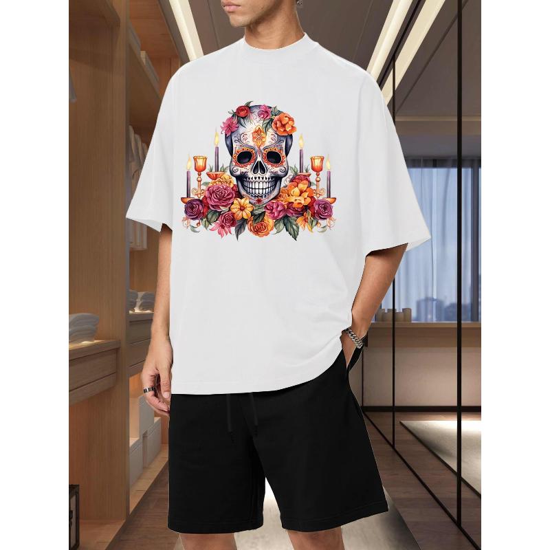 

Мужской комплект из 2 предметов: футболка с коротким рукавом и шорты. Полиэстер. Летний повседневный. XXL белый