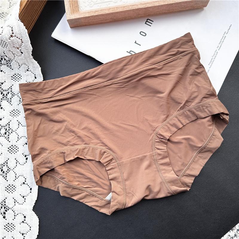 9908 Mid-Waist Ice Silk Women's Underwear - Solid Colors