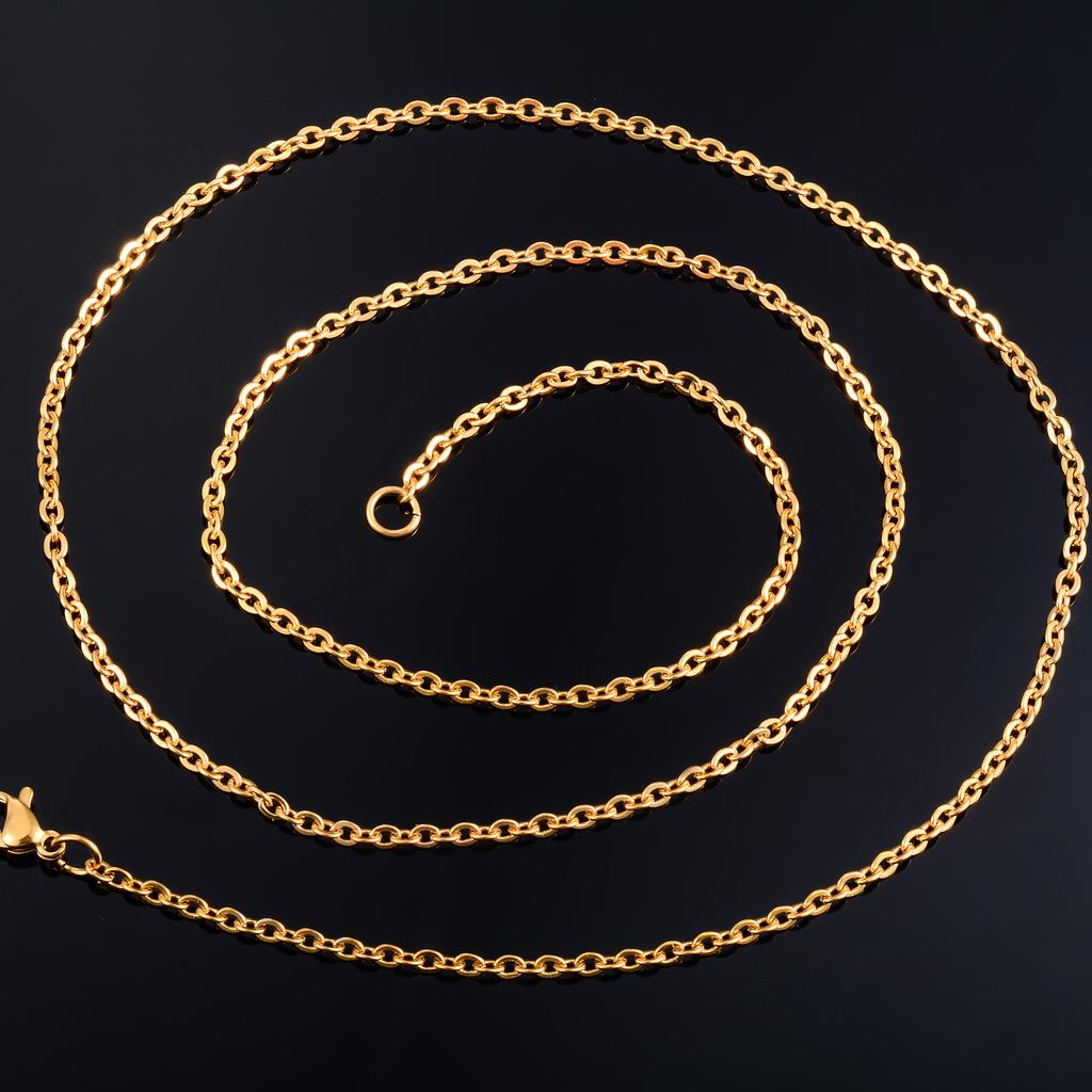 Stainless Steel Rolo Necklace for Women Men Link Cable O Chain Choker On the Neck Collar DIY Her Gift Jewelry Accessories