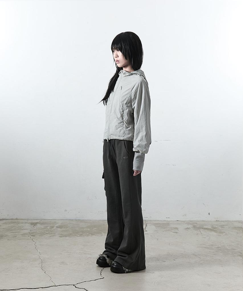 41PRAY Cropped Panel Zip Windbreaker / Sky Blue