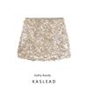 Kaslead New Arrival Women's Clothing Fashion Style Stylish Simple and Versatile Slim-Fit Sequined Mini Skirt 3920221
