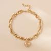 Punk Love Heart Pendant Necklaces Fashion Hip Hop Double Layered Gold Silver Color Thick Chain Choker Necklace Party Jewelry